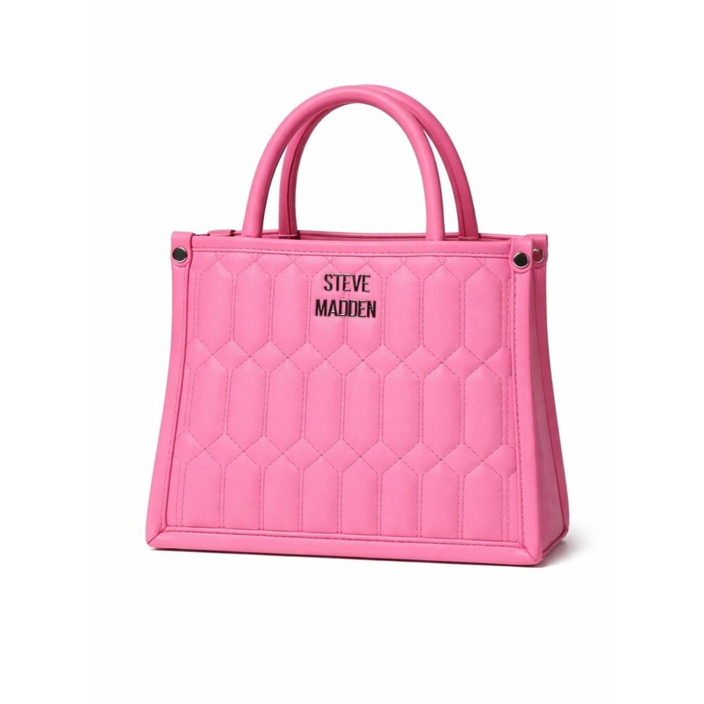 Steve Madden Pink Quilted Dual Top Handle Shoulder Straps BNiKO Crossbody Bag